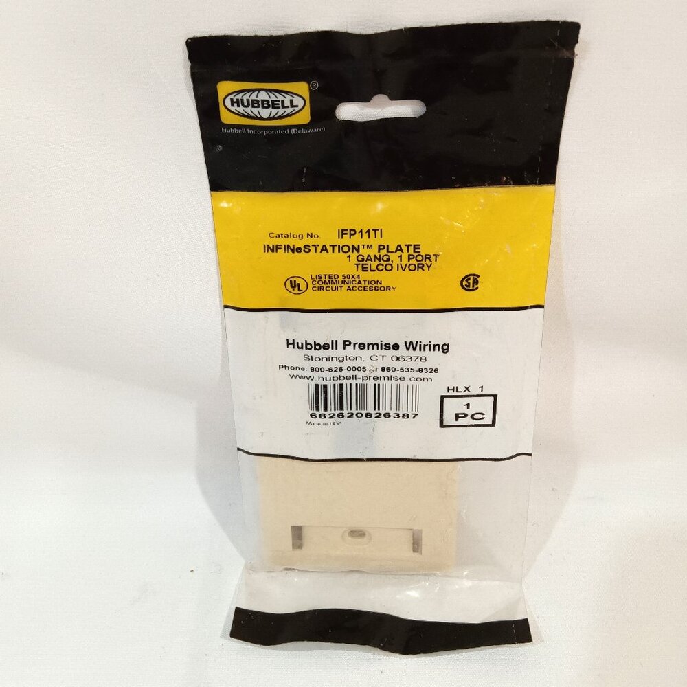 Hubbell Premise Wiring IFP11TDI Ivory Color 1 Gang 1 Port
